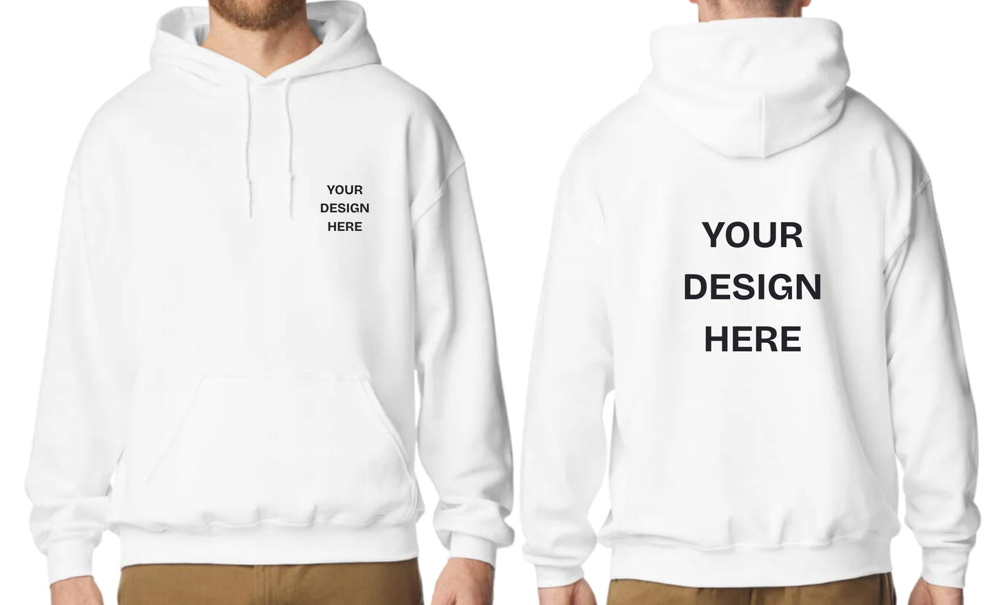 Custom Design Printed Hoodie (Design on Front pocket and Back)