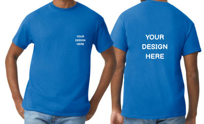 Custom design T-Shirt, Print on front pocket area and Back