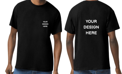 Custom design T-Shirt, Print on front pocket area and Back