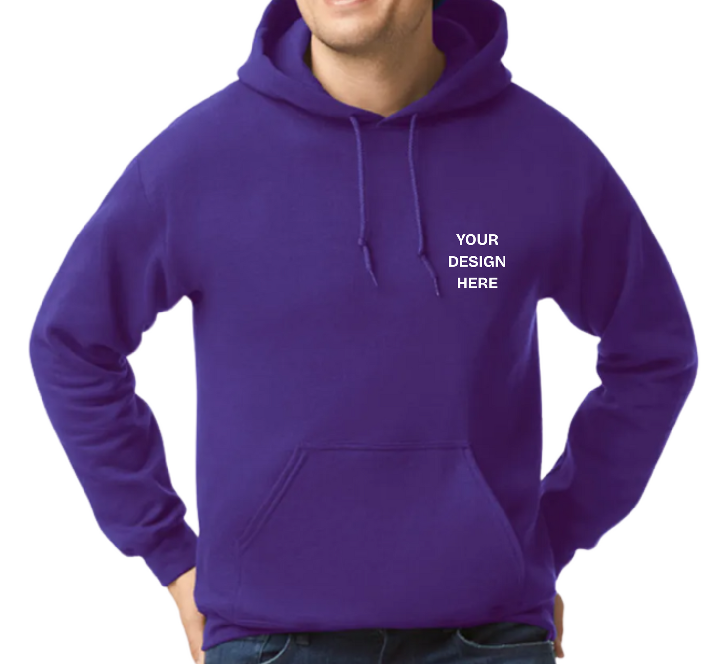 Custom Design Printed Hoodie (Design on front pocket area)
