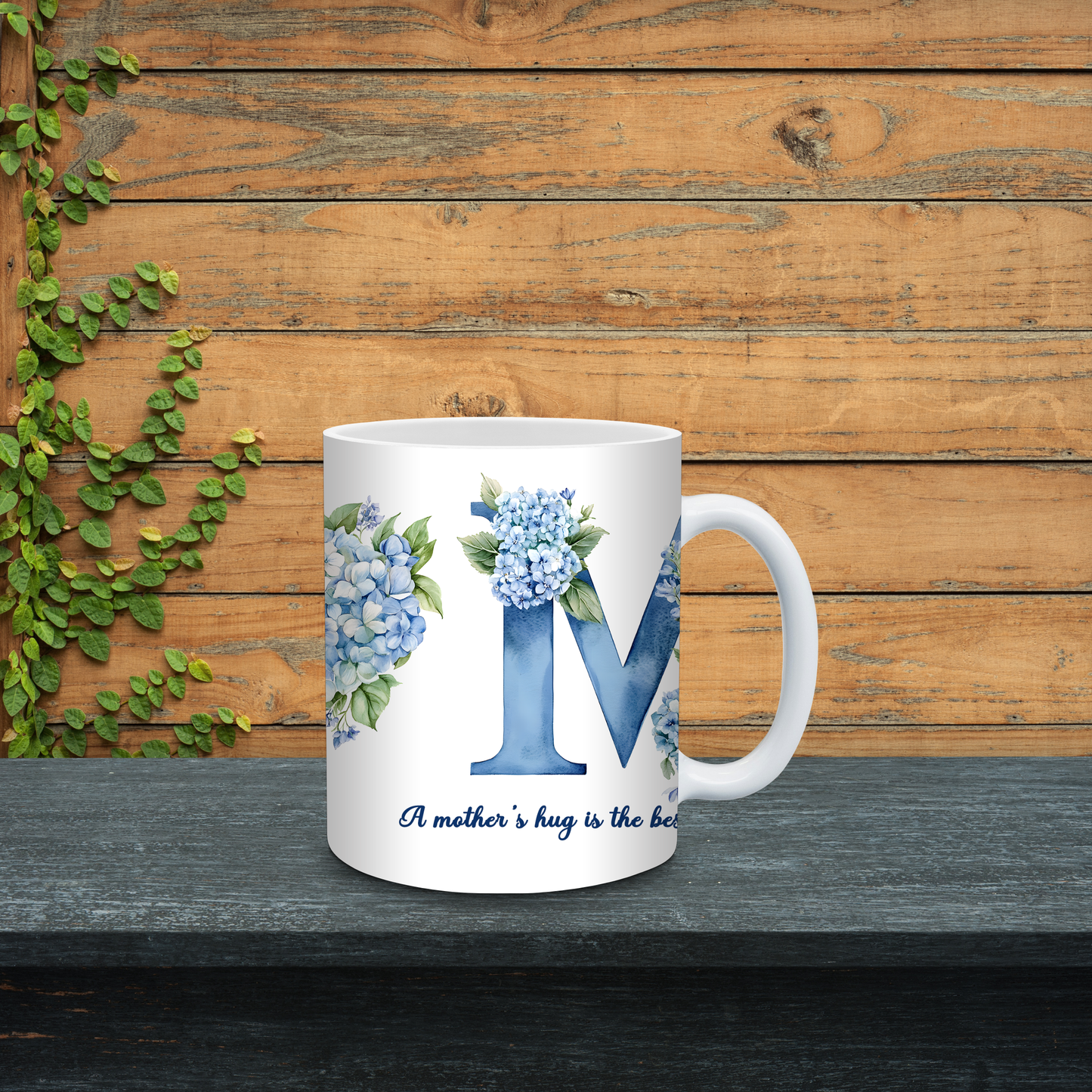 Hydrangea Heart Mug for Mother's Day