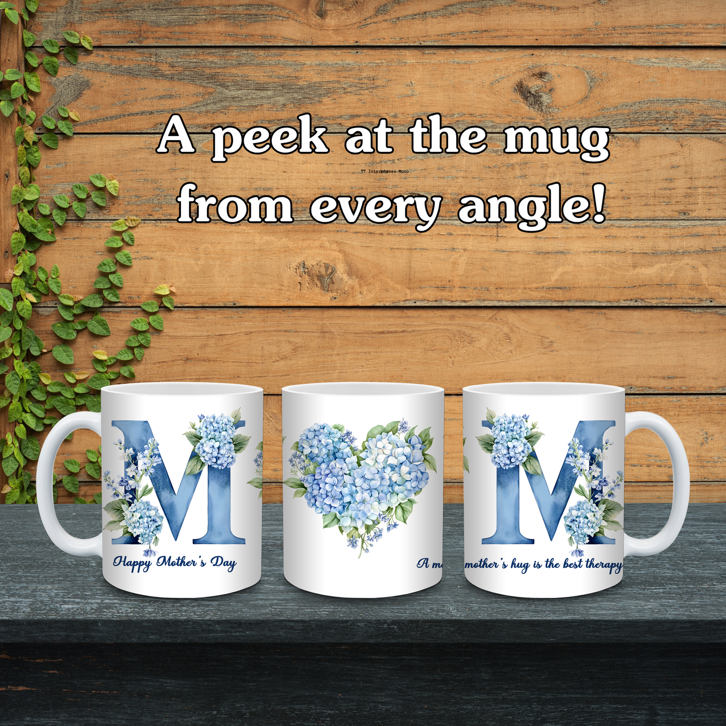 Hydrangea Heart Mug for Mother's Day