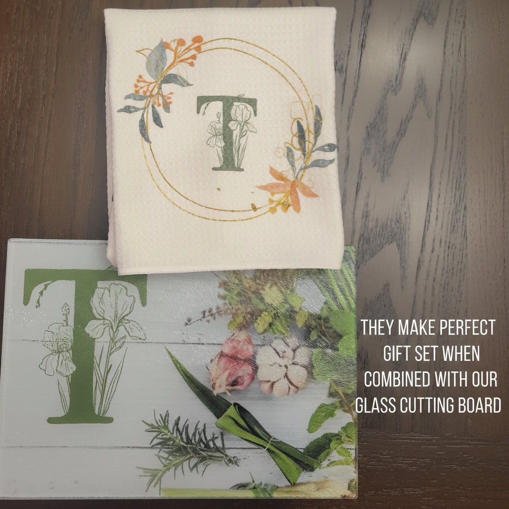 Two fabric items with floral patterns on a wooden surface