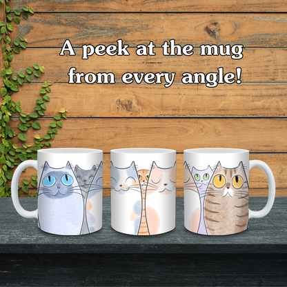 Cats print Ceramic Mug (Can be customized with your name)