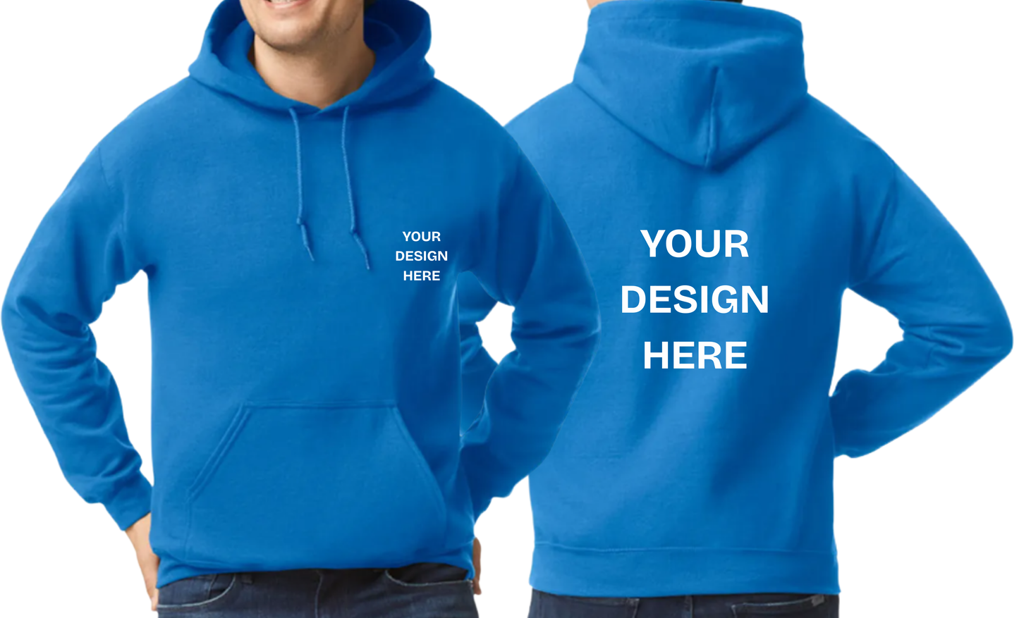 Custom Design Printed Hoodie (Design on Front pocket and Back)