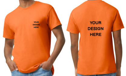 Custom design T-Shirt, Print on front pocket area and Back