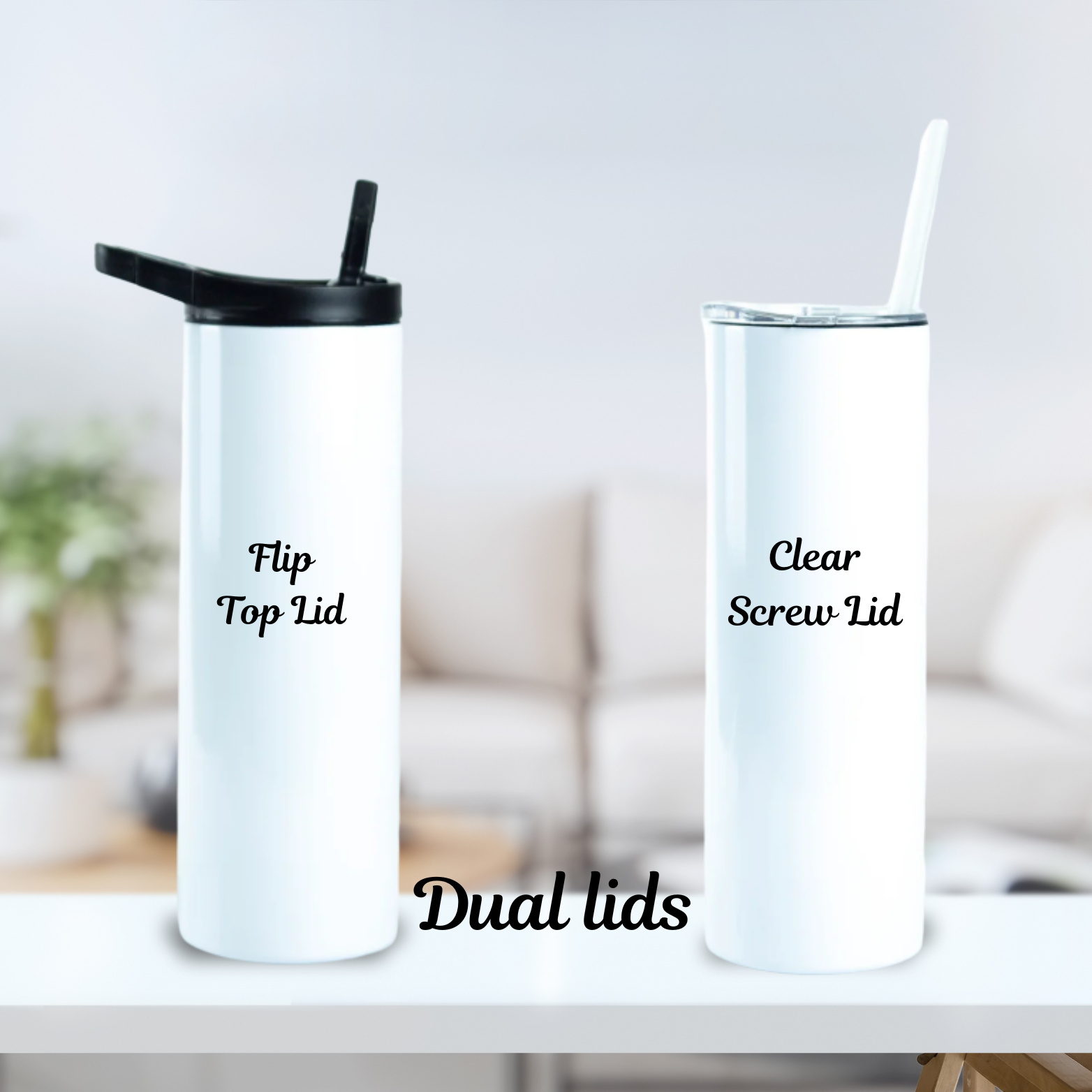 A set of insulated stainless steel tumblers with baseball-themed decorations, including text and an illustration of a baseball.