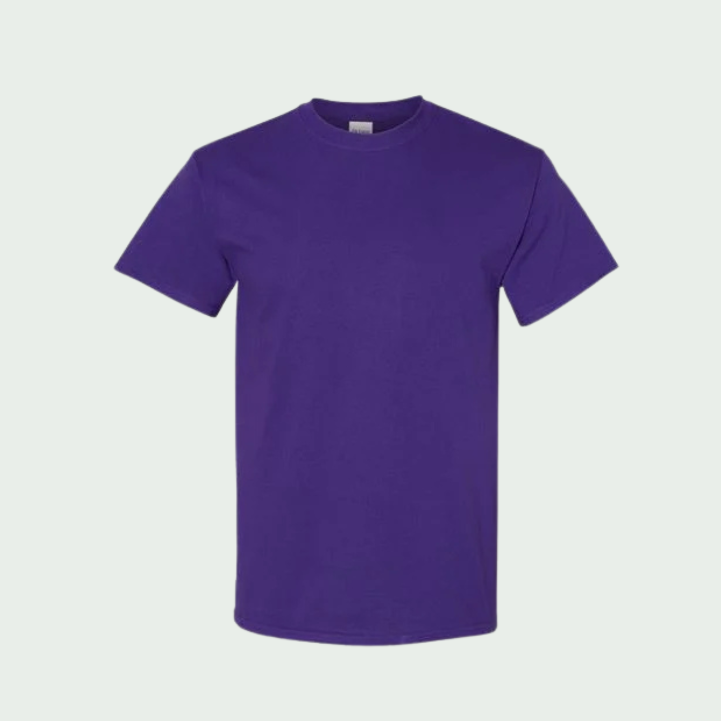 Purple t-shirt on a light gray background