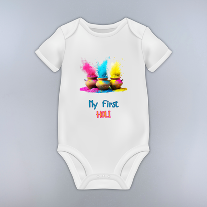 White holi shirt with Holi test