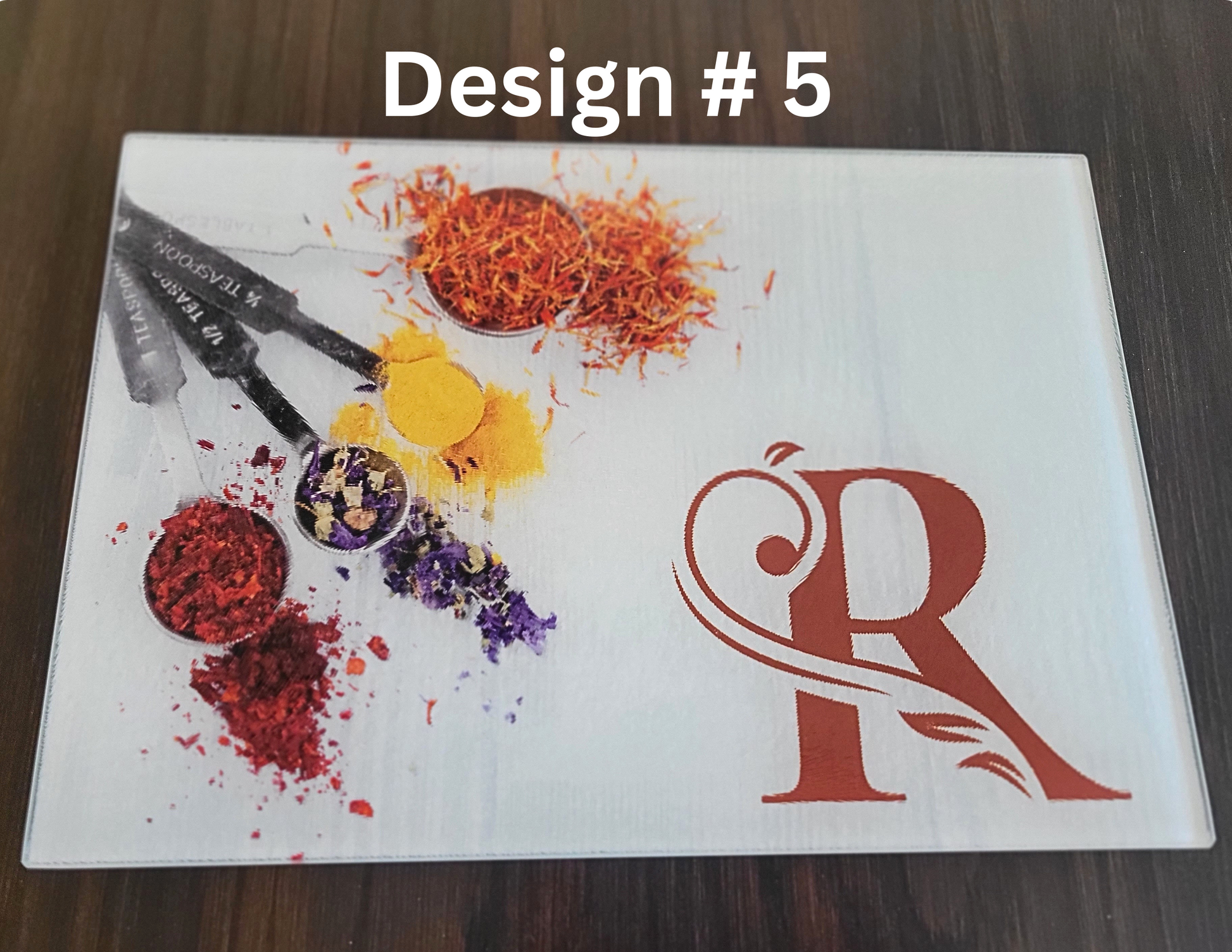 Design #5 with a logo and colorful elements on a white background