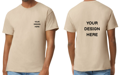Custom design T-Shirt, Print on front pocket area and Back