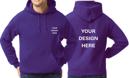 Custom Design Printed Hoodie (Design on Front pocket and Back)