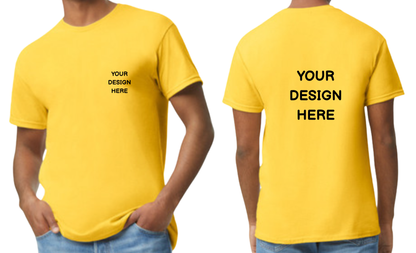 Custom design T-Shirt, Print on front pocket area and Back