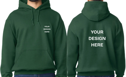 Custom Design Printed Hoodie (Design on Front pocket and Back)
