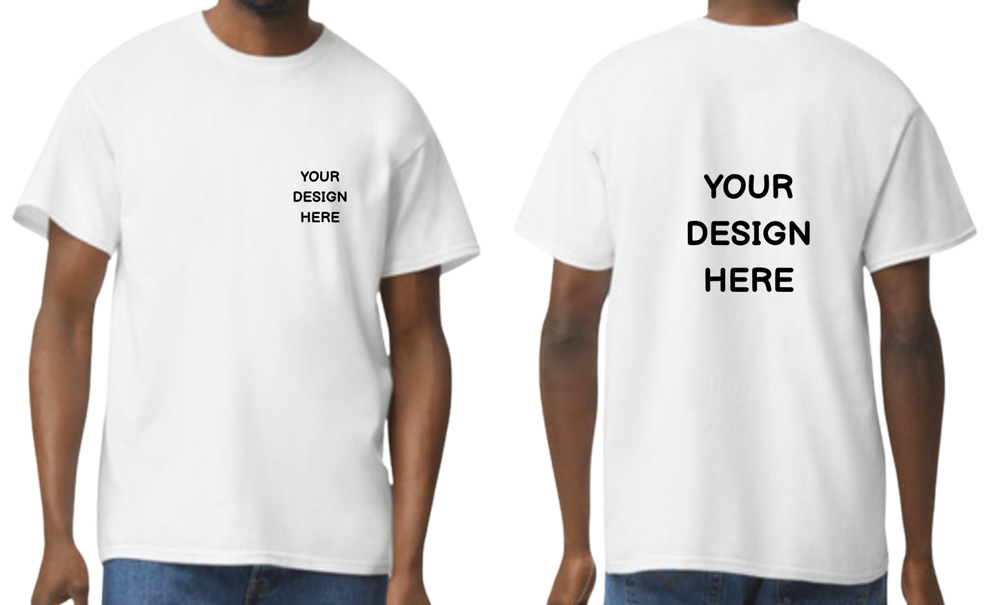 Custom design T-Shirt, Print on front pocket area and Back