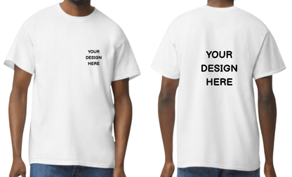 Custom design T-Shirt, Print on front pocket area and Back