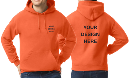 Custom Design Printed Hoodie (Design on Front pocket and Back)