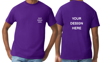 Custom design T-Shirt, Print on front pocket area and Back