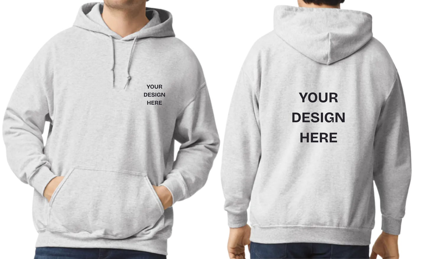 Custom Design Printed Hoodie (Design on Front pocket and Back)