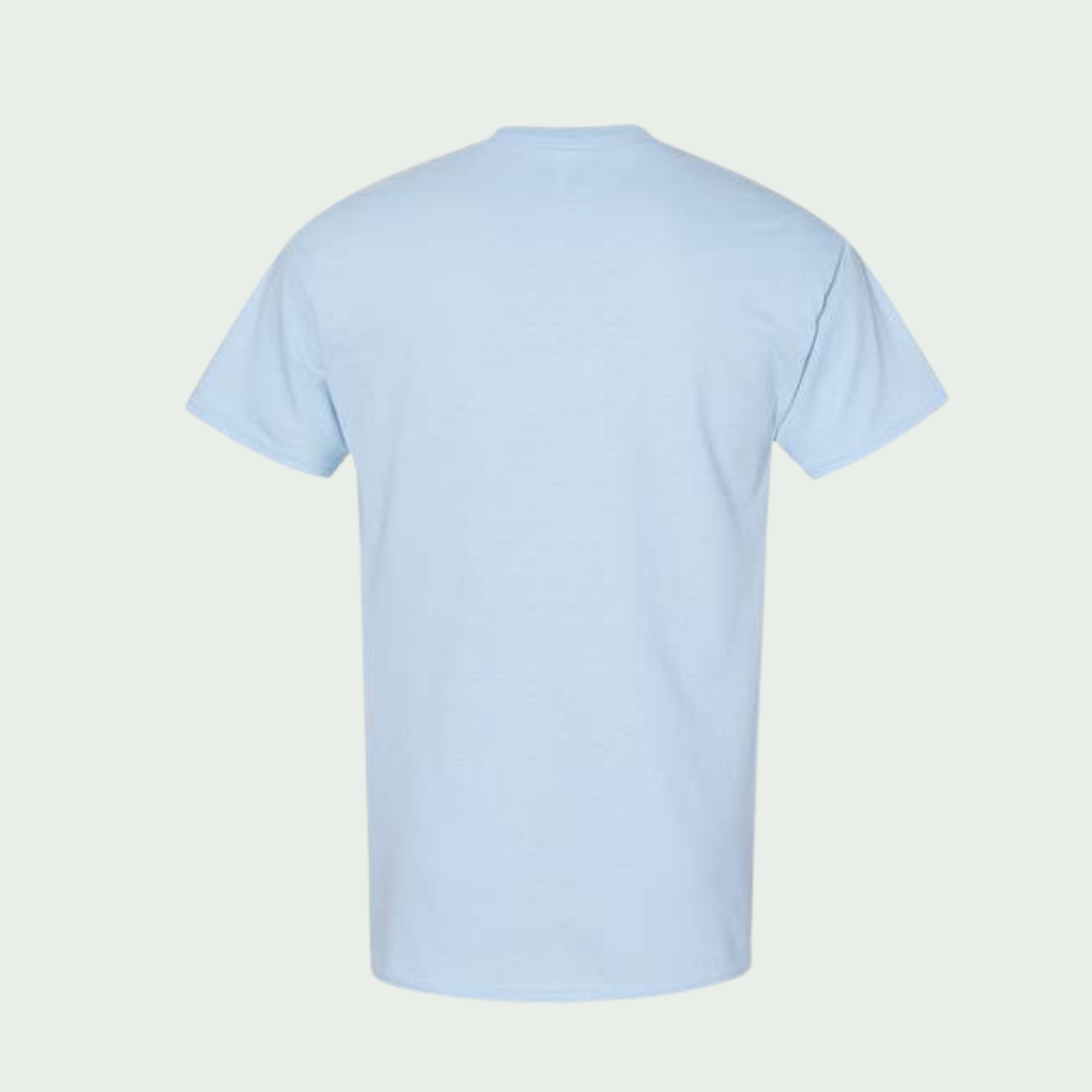 Light blue t-shirt on a light gray background