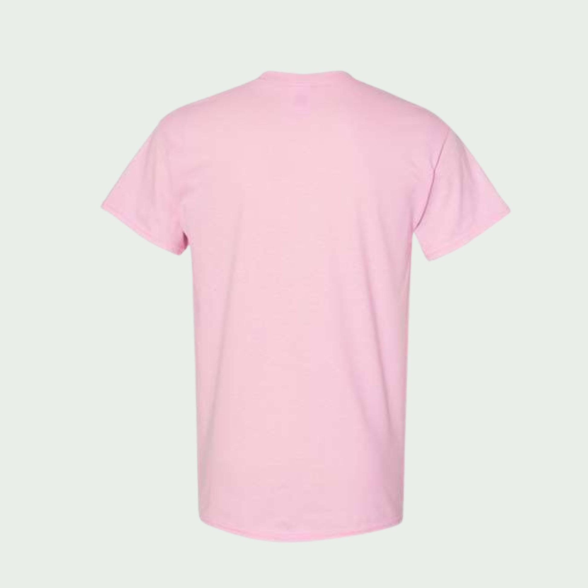 Pink t-shirt on a light gray background