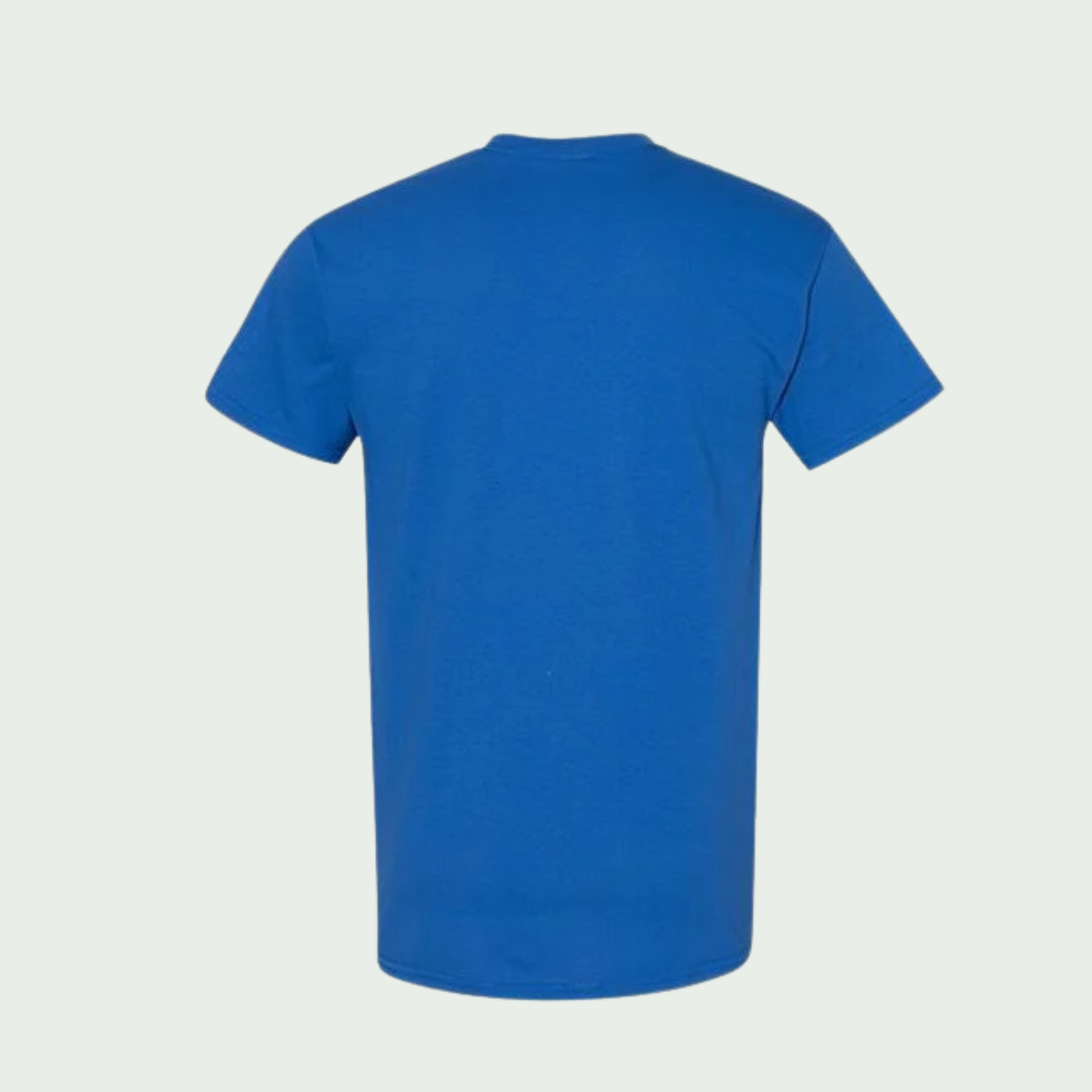 Blue t-shirt on a light gray background