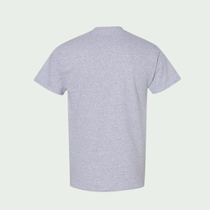 Plain light gray t-shirt on a white background