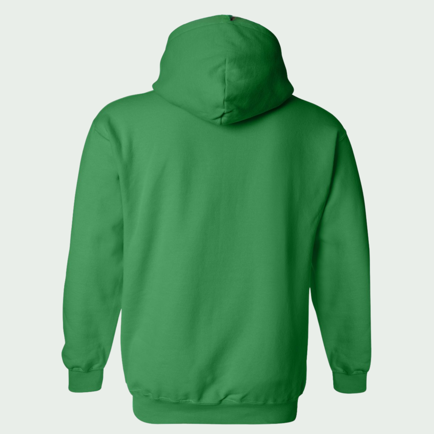 Green hoodie on a light gray background