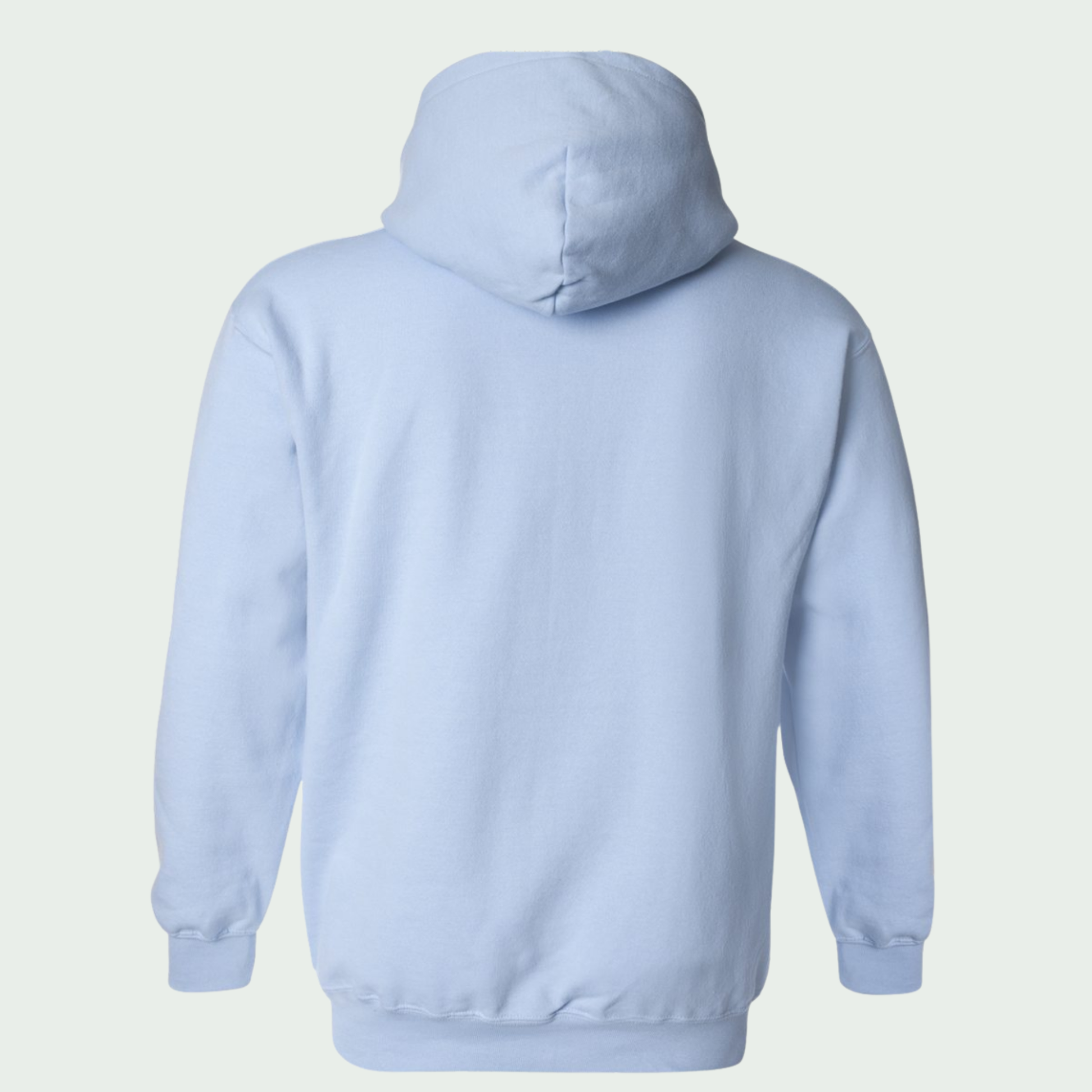 Light blue hoodie on a light gray background