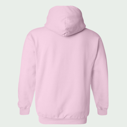 Pink hoodie on a light gray background