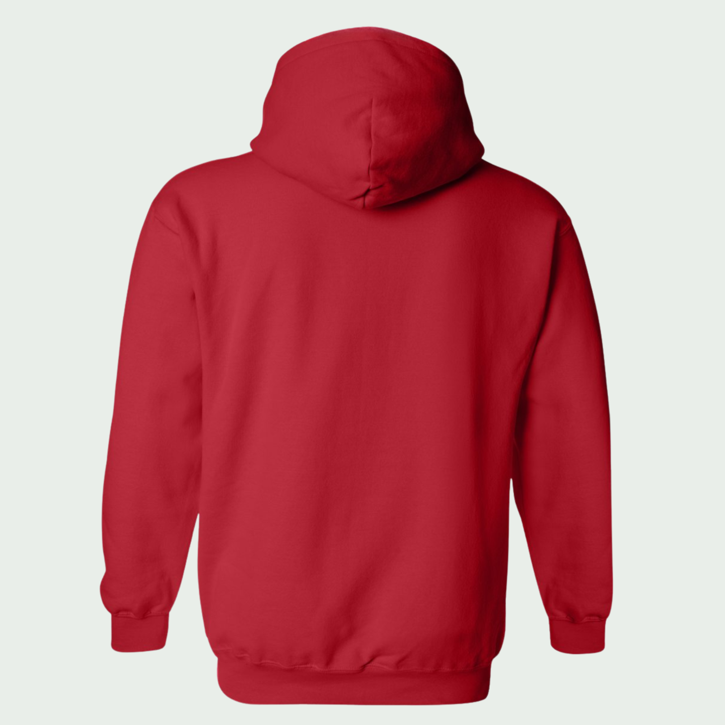 Red hoodie on a light gray background