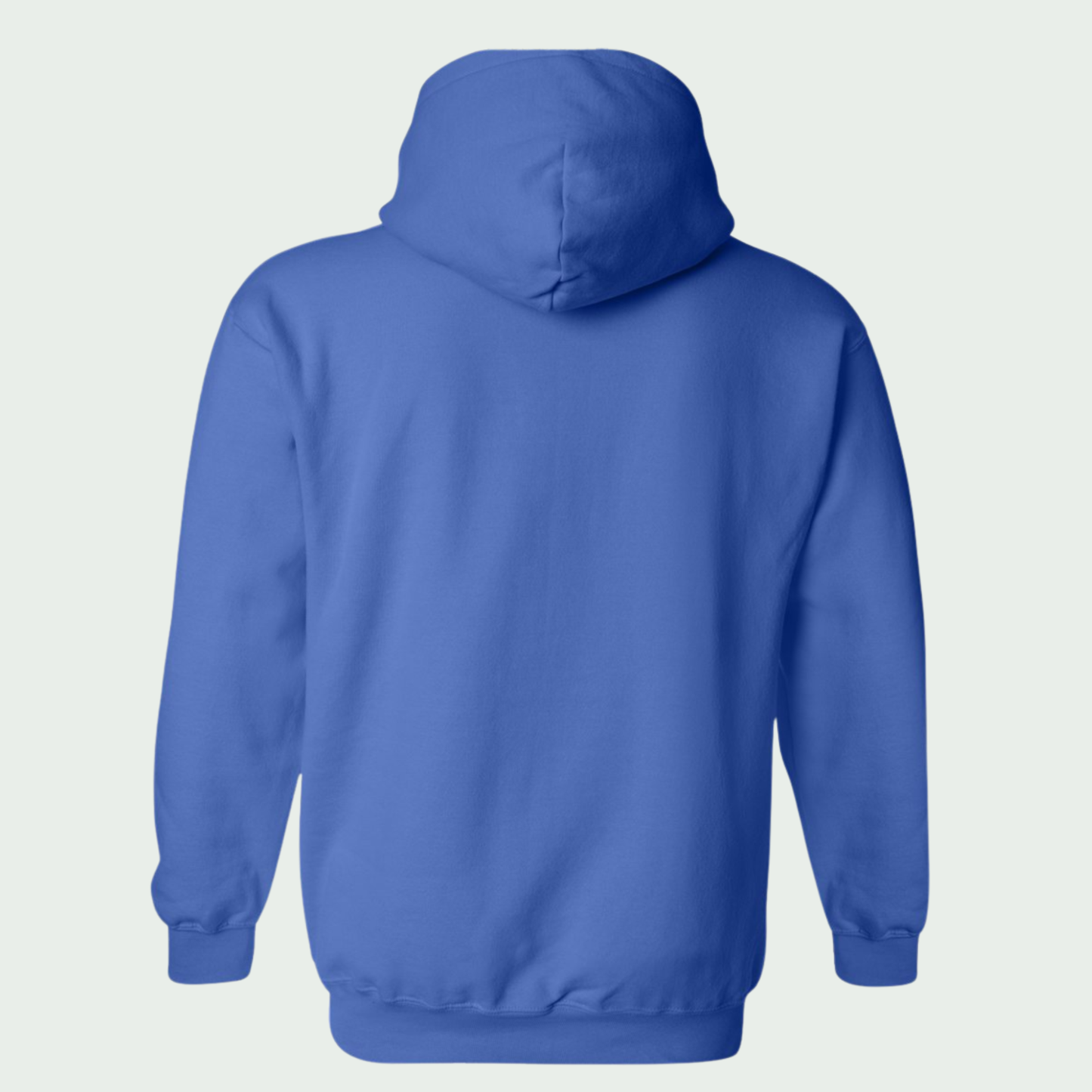 Blue hoodie on a light gray background