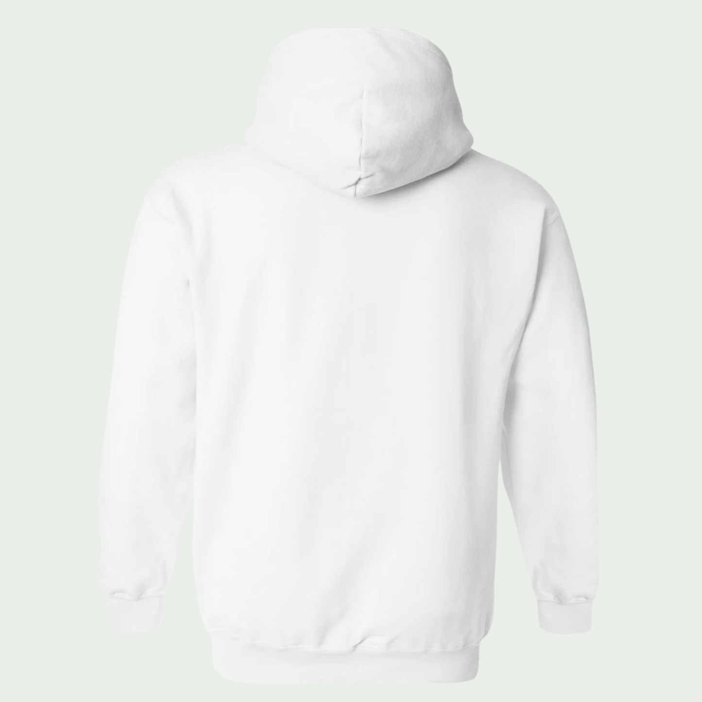 White hoodie on a light gray background