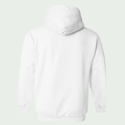 White hoodie on a light gray background