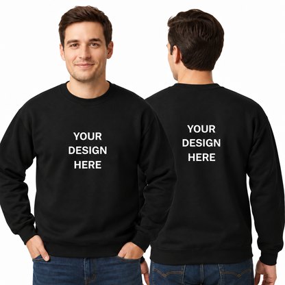 Custom Printed Crew Neck Sweatshirt (Adults and Kids) with print on Front and Back
