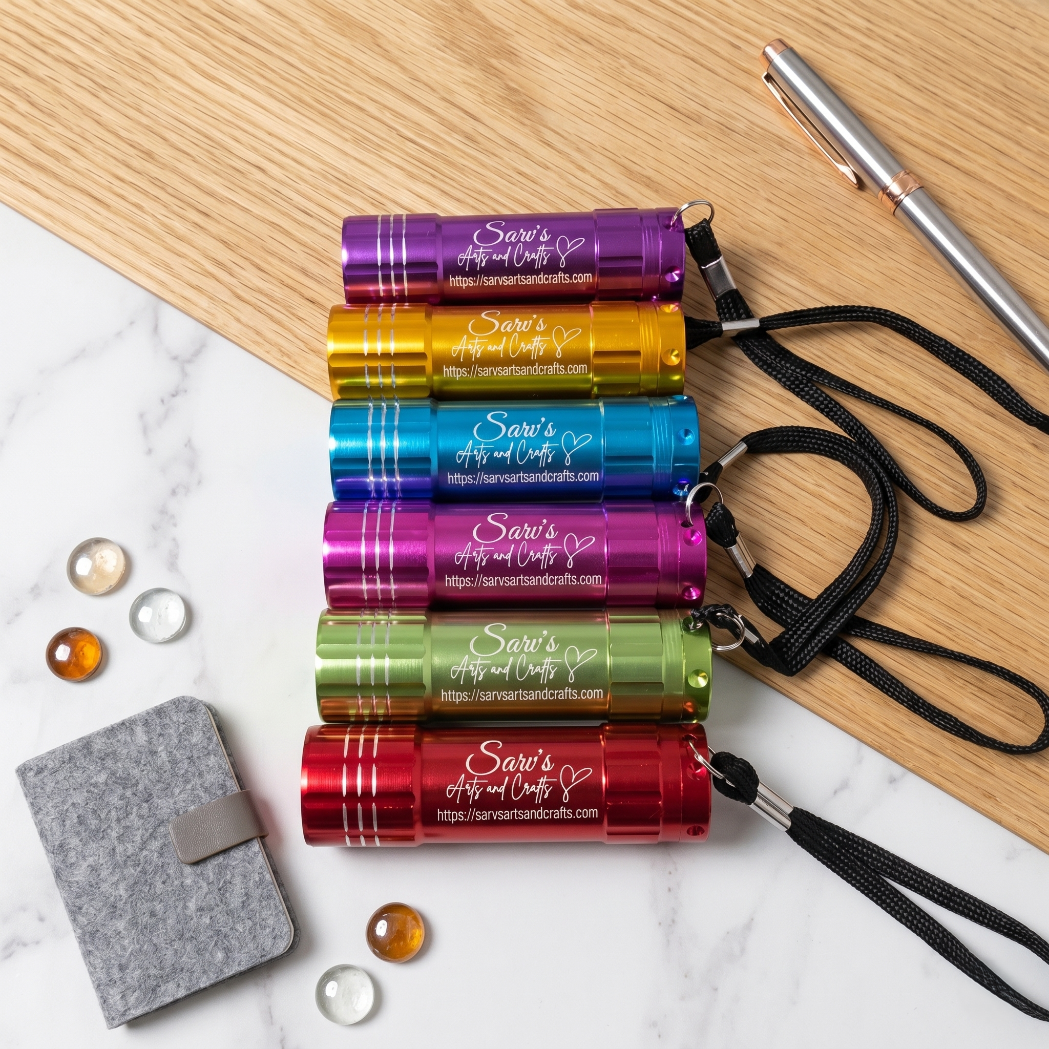Custom Flashlight Custom Laser engraved Flashlights with lanyard – Sarv's Arts and Crafts LLC