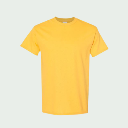 Yellow t-shirt on a light gray background
