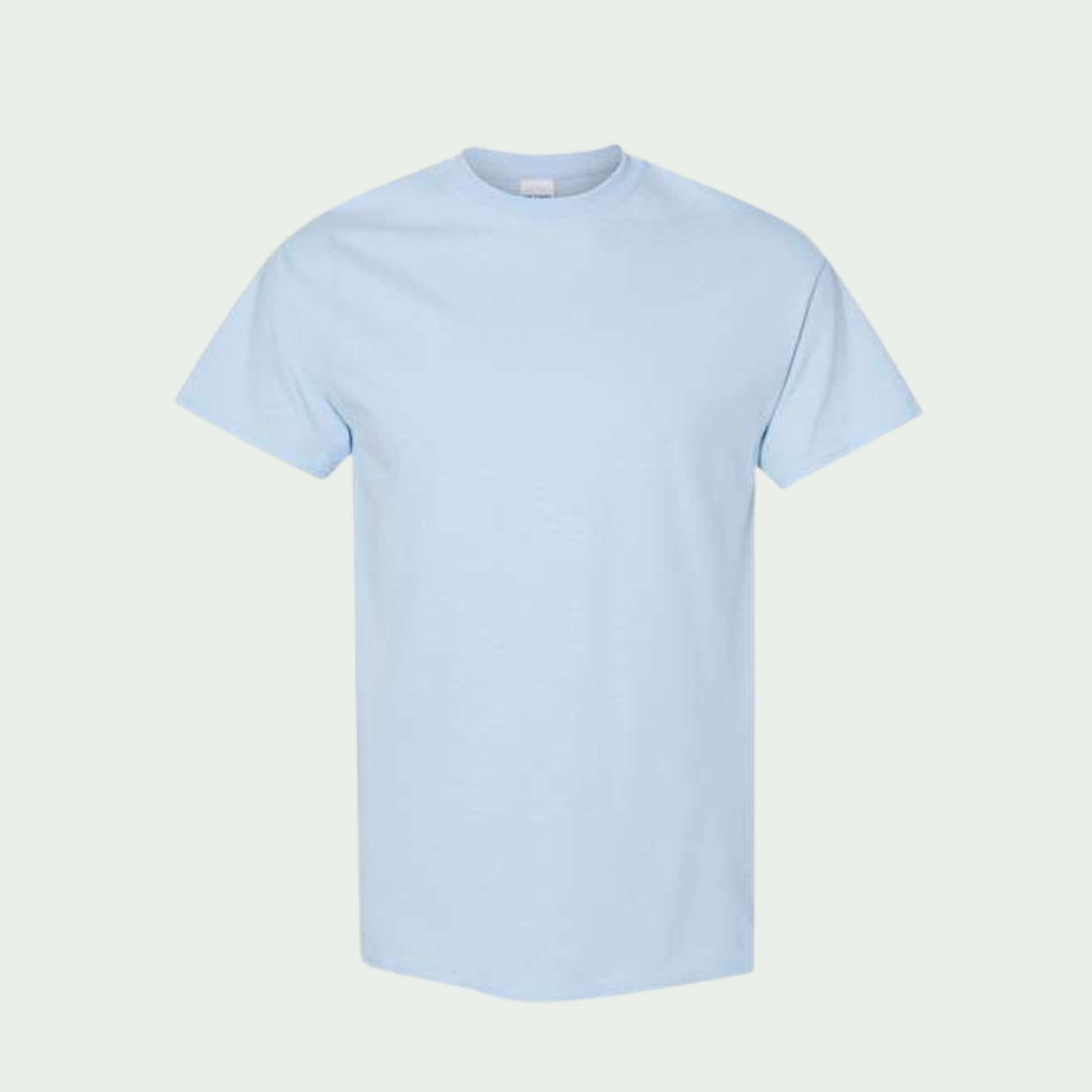 Light blue t-shirt on a light gray background