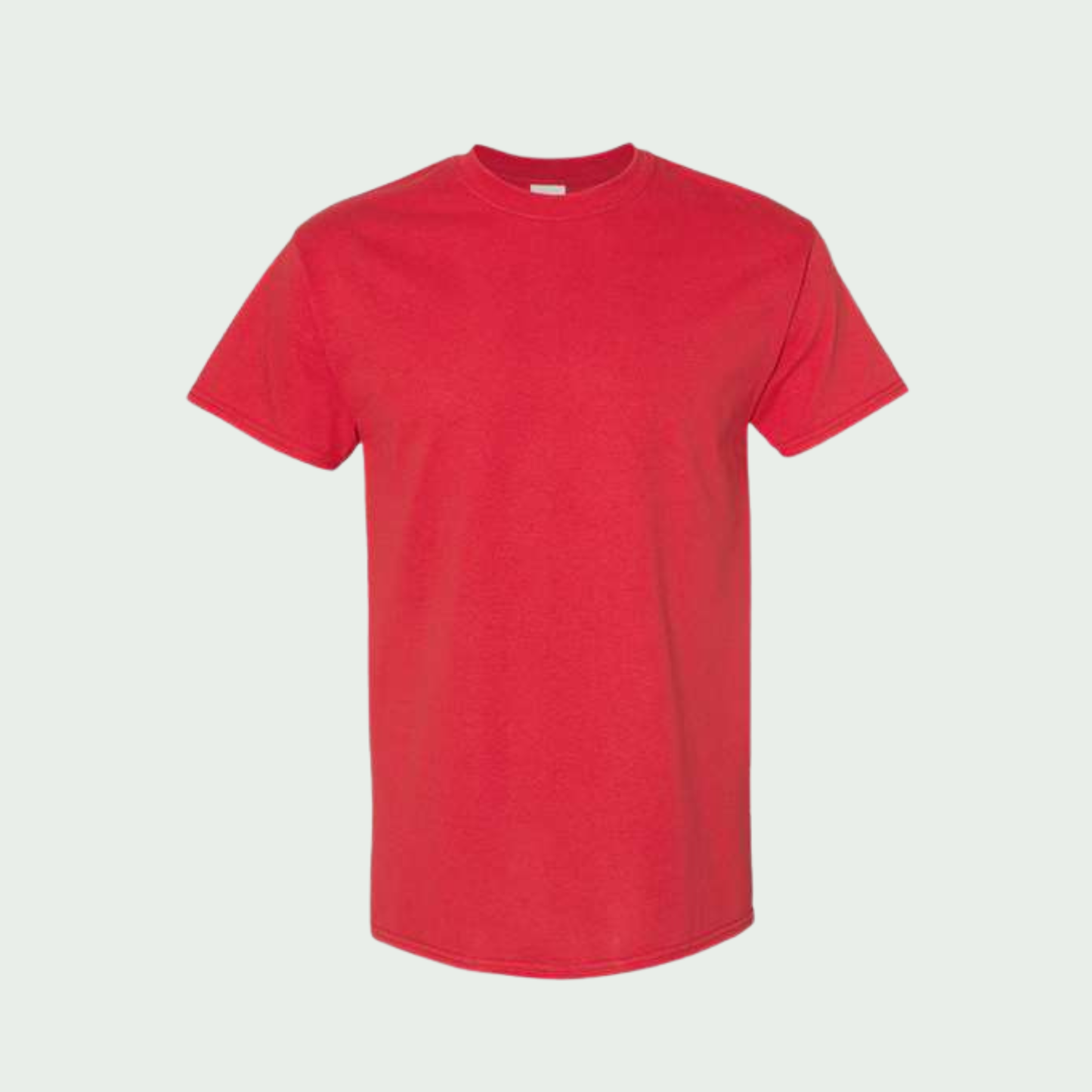 Red t-shirt on a light gray background