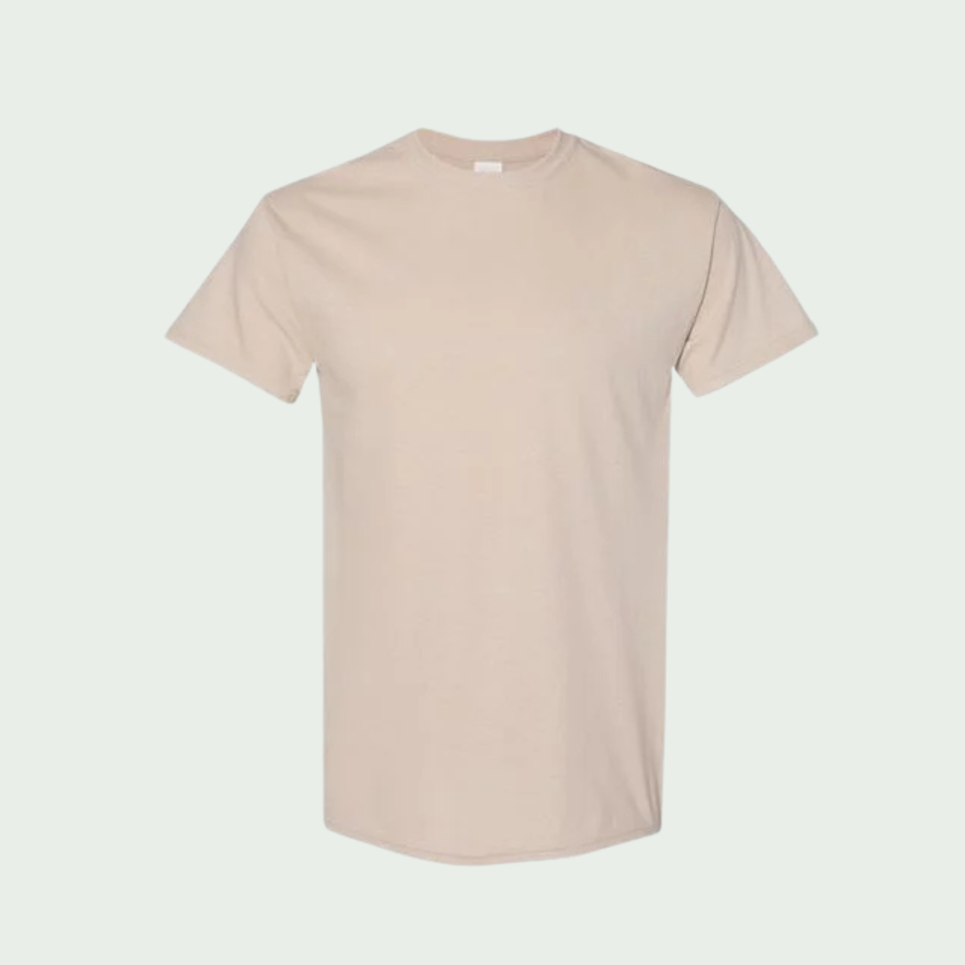 Sand beige t-shirt on a light gray background
