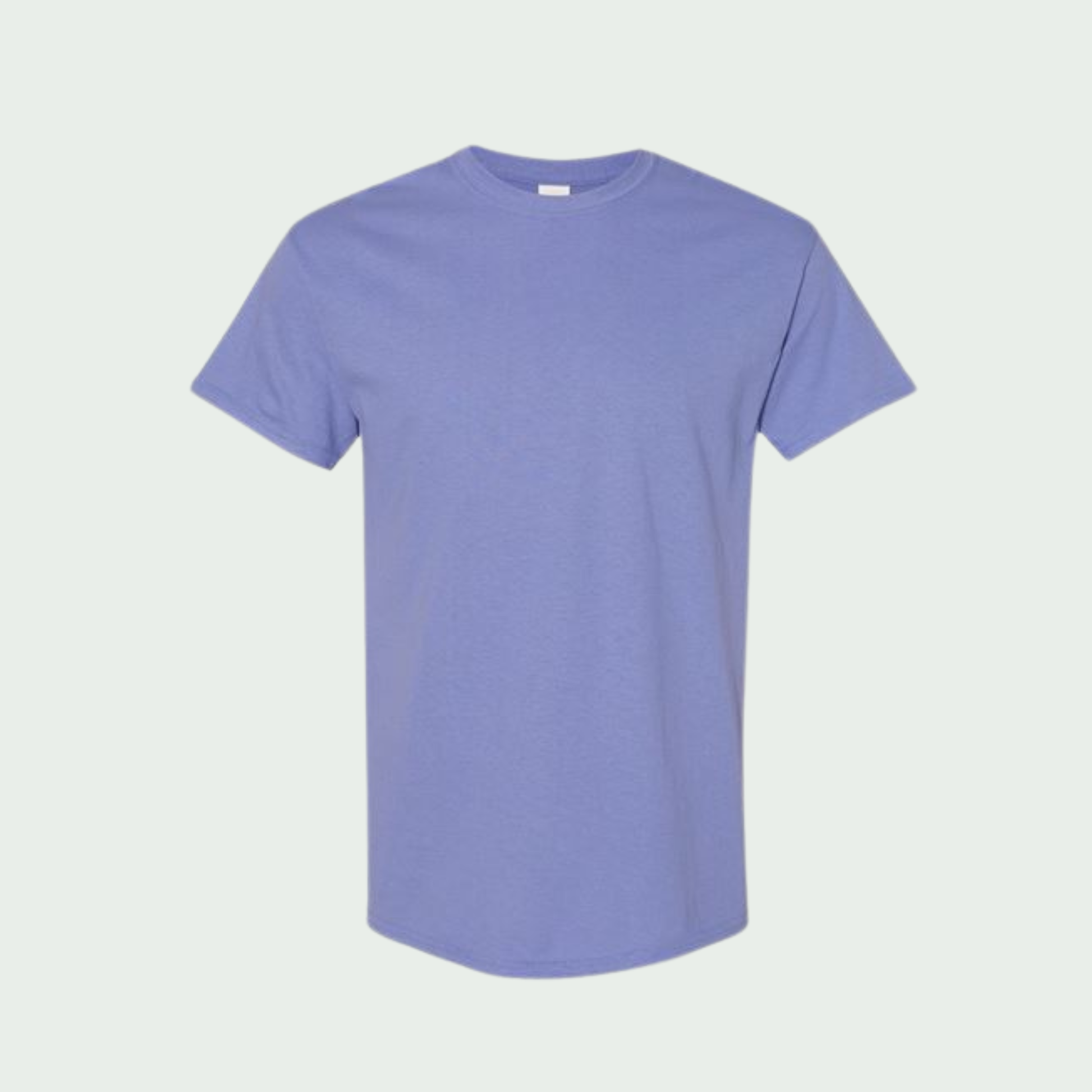 Plain purple t-shirt on a light gray background
