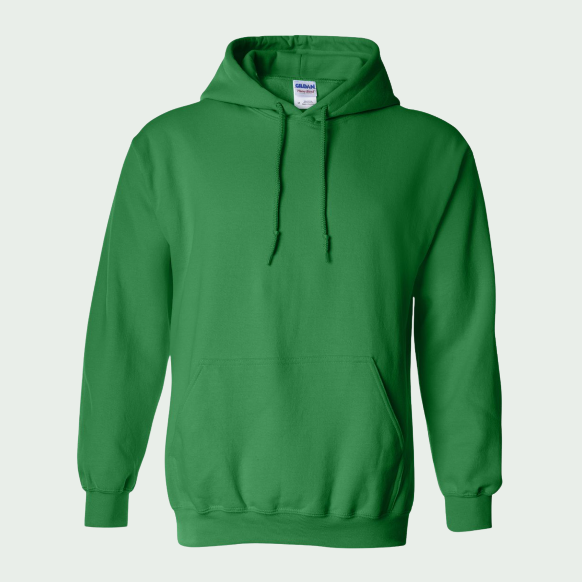 Green hoodie on a light gray background