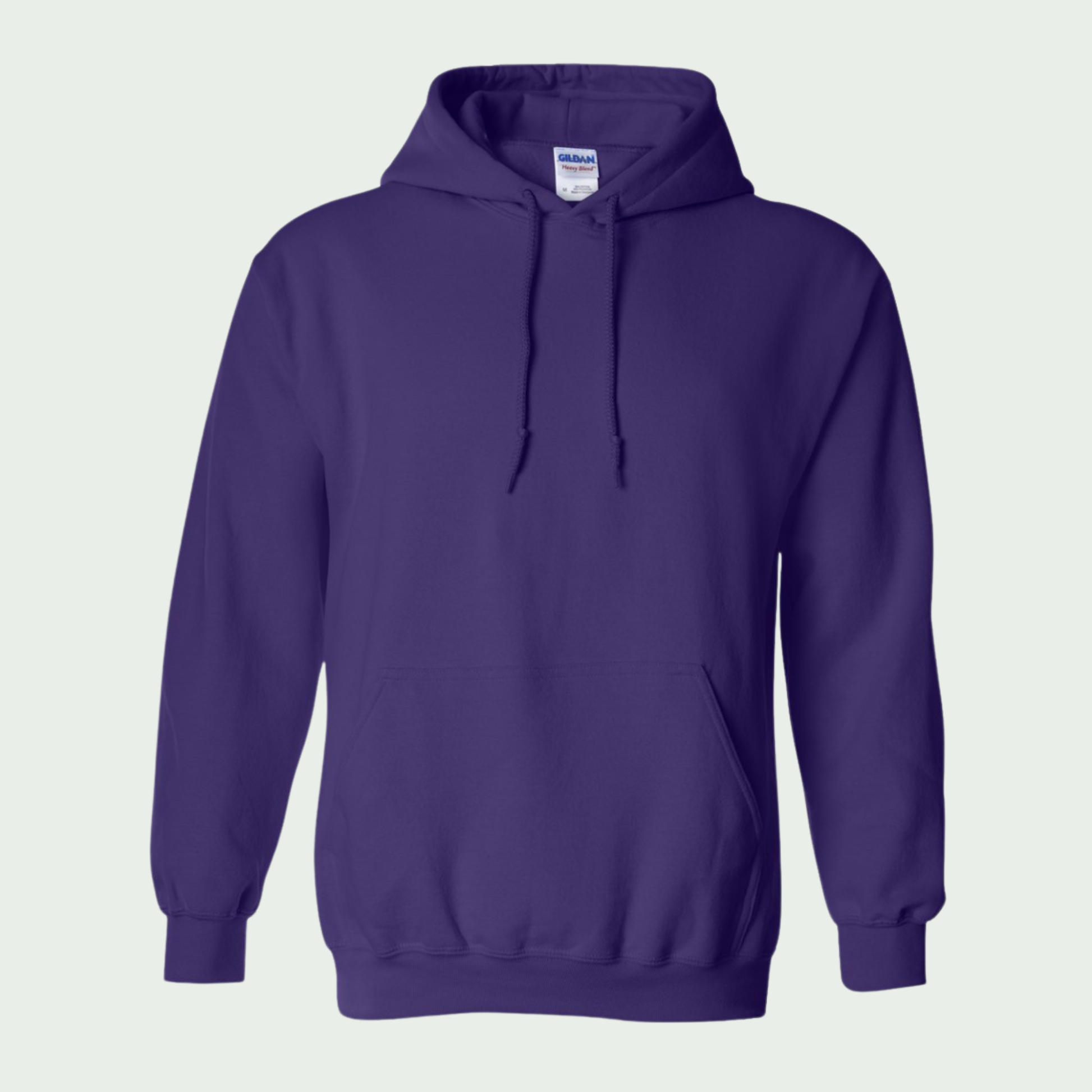 purple hoodie with white text on a white background