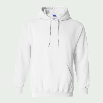White hoodie on a light gray background