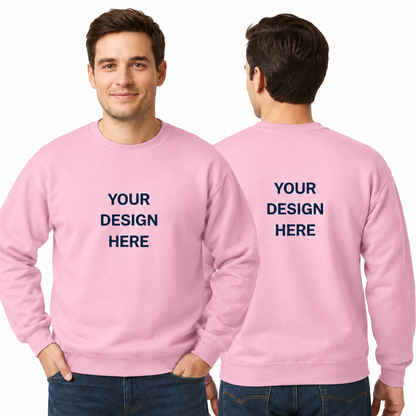 Custom Printed Crew Neck Sweatshirt (Adults and Kids) with print on Front and Back
