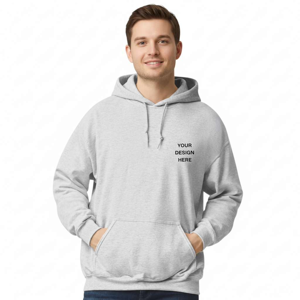 Custom Design Printed Hoodie (Design on front pocket area)