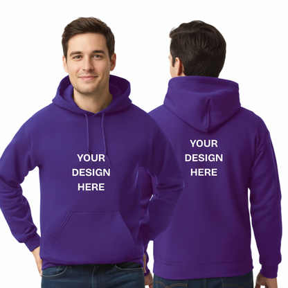 Custom Design Printed Hoodie (Adults and Kids) with print on Front and Back