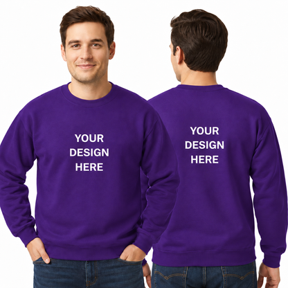 Custom Printed Crew Neck Sweatshirt (Adults and Kids) with print on Front and Back