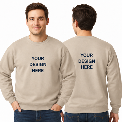 Custom Printed Crew Neck Sweatshirt (Adults and Kids) with print on Front and Back