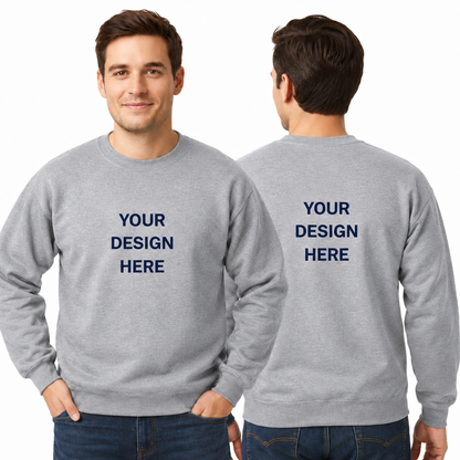 Custom Printed Crew Neck Sweatshirt (Adults and Kids) with print on Front and Back